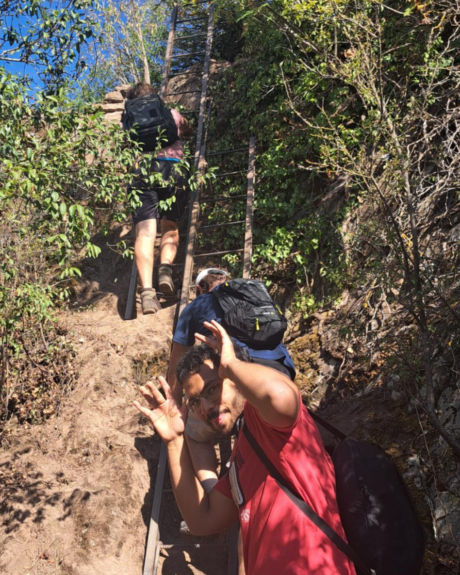 Aryan Agarwala hiking on a nature trail